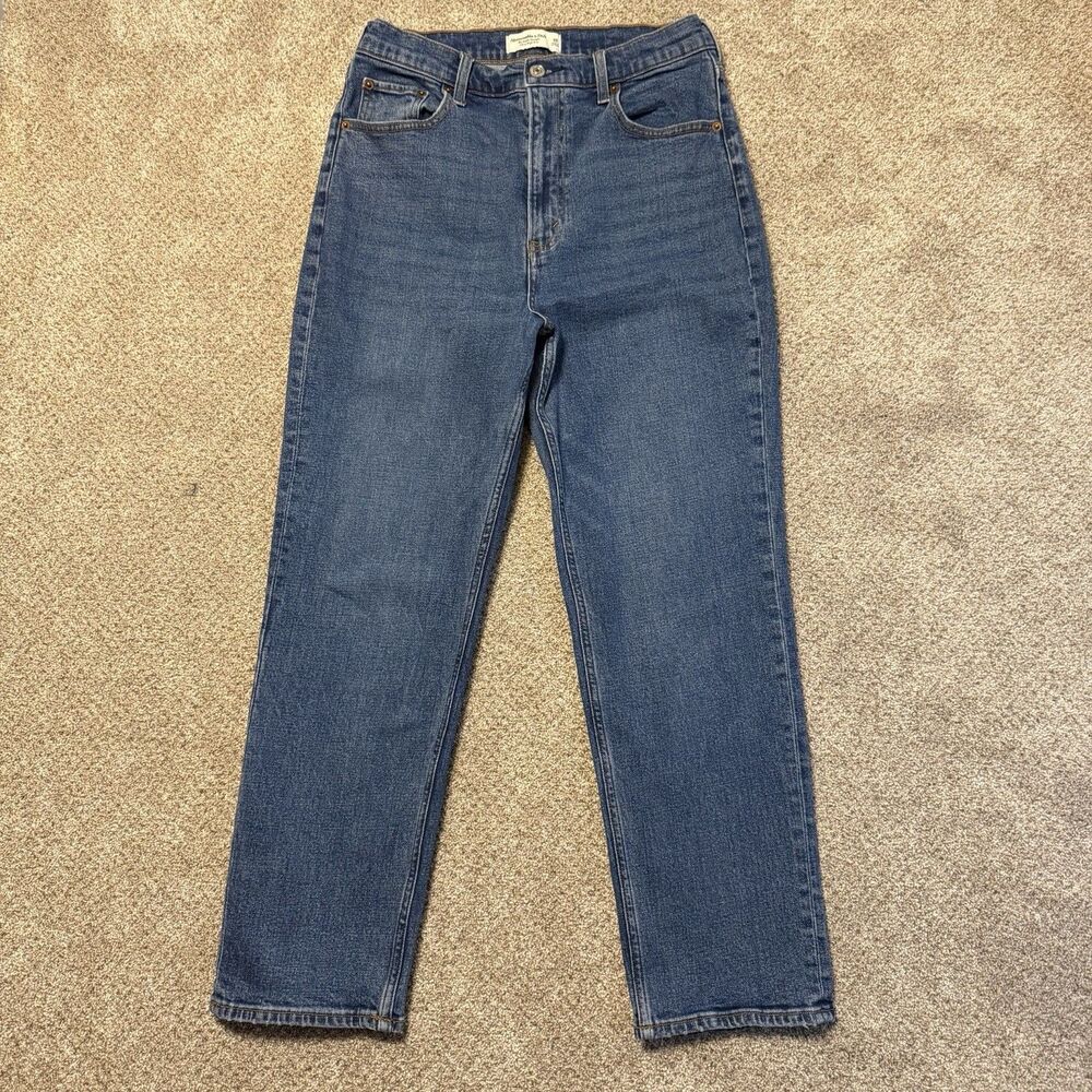 Abercrombie & Fitch Curve Love Ultra High Rise Ankle Straight Jeans Size 30